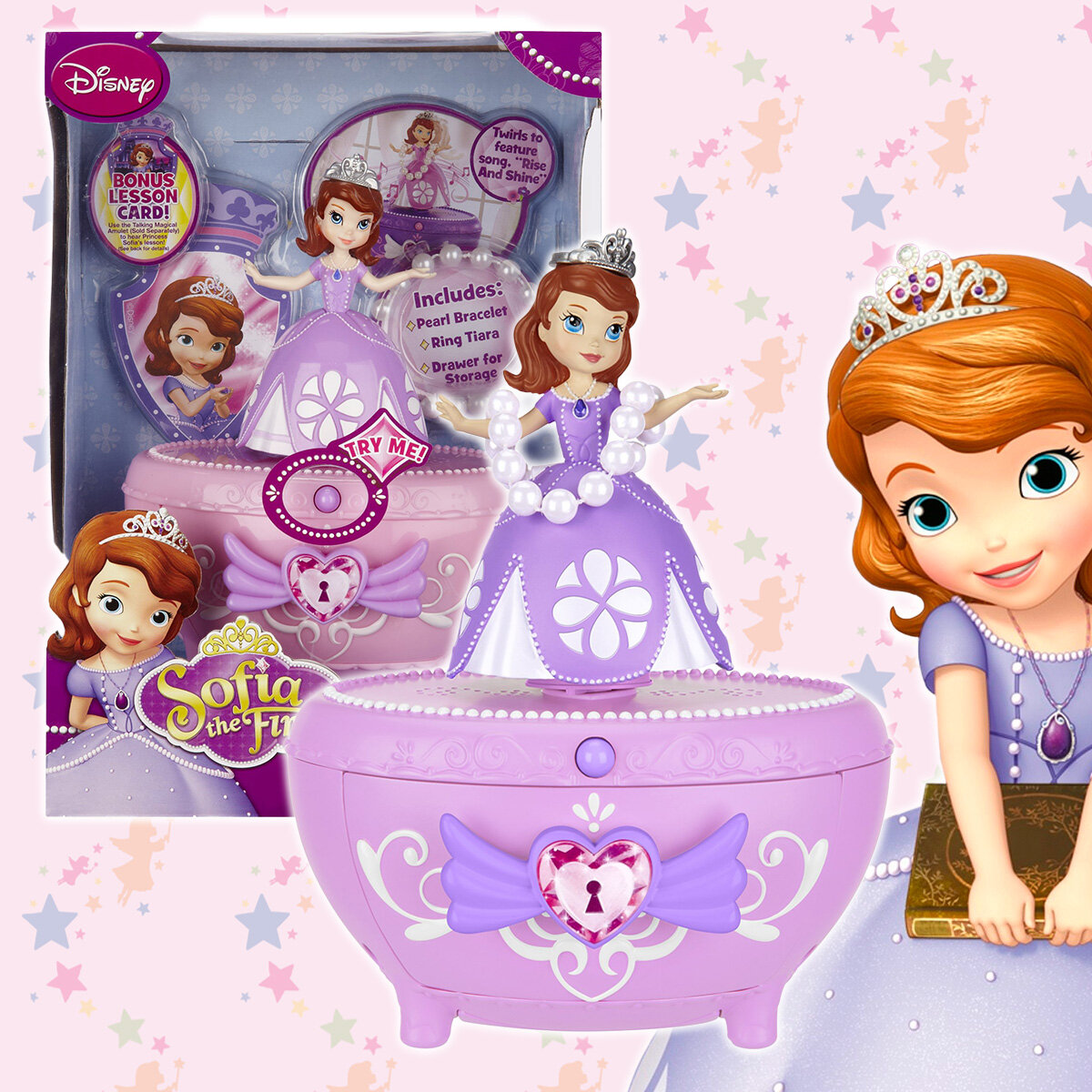 Фигурка Шкатулка музыкальная для девочки Прекрасная София Sofia The First