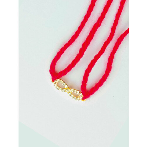 Браслет-нить, металл, 1 шт., размер 30 см, размер one size, диаметр 15 см, красный