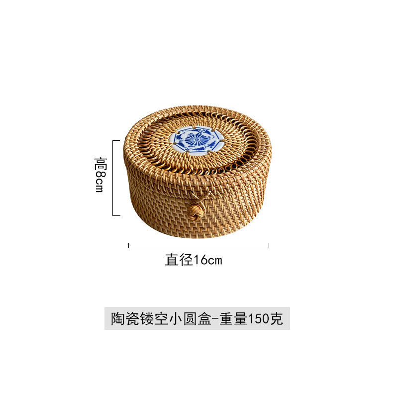 фото Экспортируется в Южную Корею осенний плетеный из ротанга круглый журнальный столик sundries с дистанционным управлением, современный ящик для хранения отделочных материалов для рабочего стола