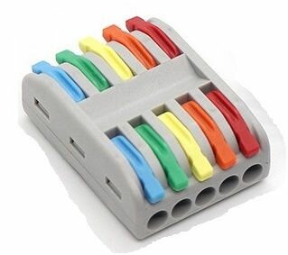 фото Колодка 5 клеммная быстрозажимная проходная типа Ваго (WAGO).