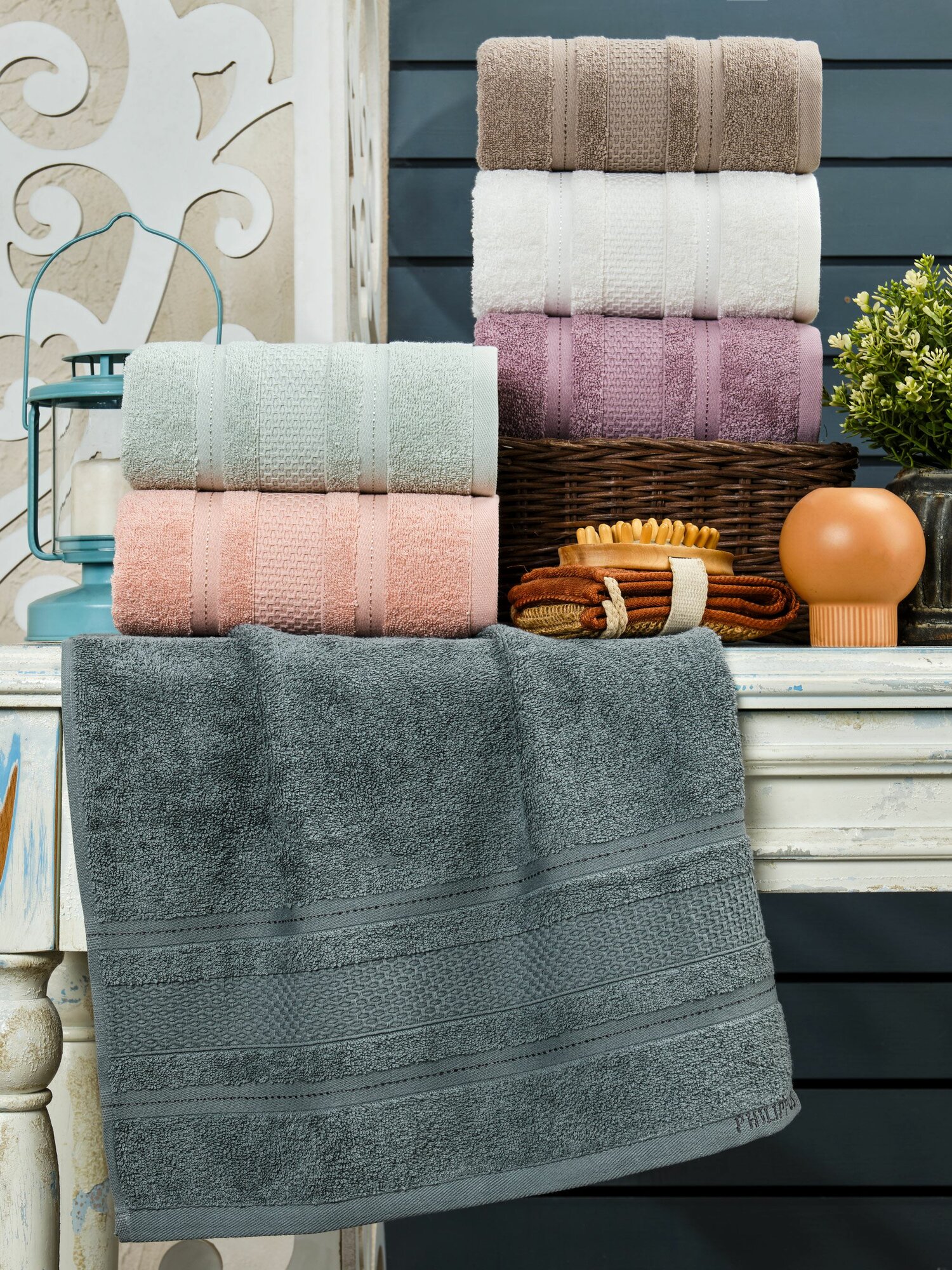 фото Набор полотенец PHILIPPUS махра 50х90 см (6 штук) COLESSIUM COTTON MELISSA