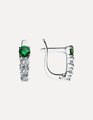 Изображение товара Серьги, серебро, 925 проба, родирование, кристаллы Swarovski