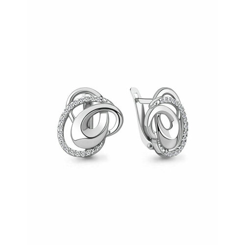 Серьги Amarin Jewelry, серебро, 925 проба, родирование, фианит, серебряный