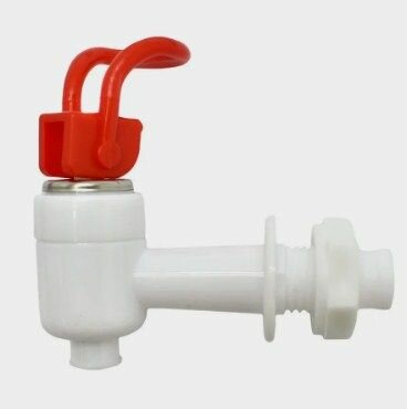 фото Кран для кулера универсальный для горячей воды красный с наружней резьбой с гайкой