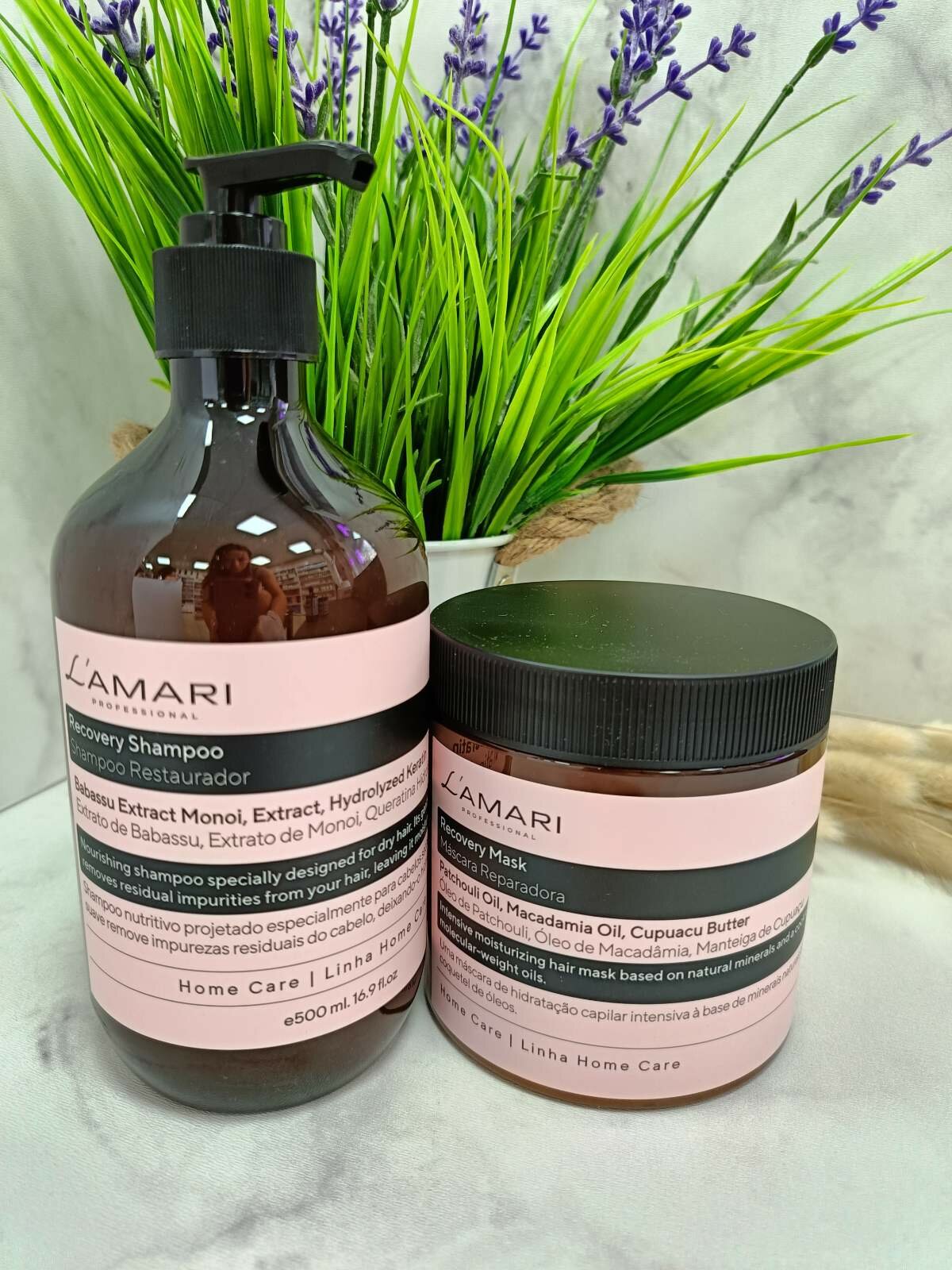 Комплект для домашнего ухода L'AMARI Recovery Shampoo 500 ml + Mask 500 ml
