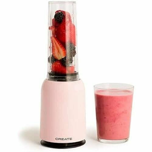 Блендер CREATE MOI SLIM с контейнером на вынос пастельно-розовый 230 Вт персональный миксер лезвия из нержавеющей стали складная ручка для переноски не содержит BPA и других токсинов 1247100₽