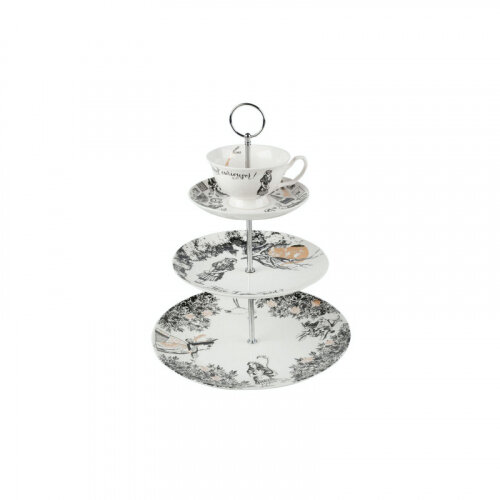 Подставка для торта Kitchen Craft техъярусная, Алиса в Стране Чудес (5200022)