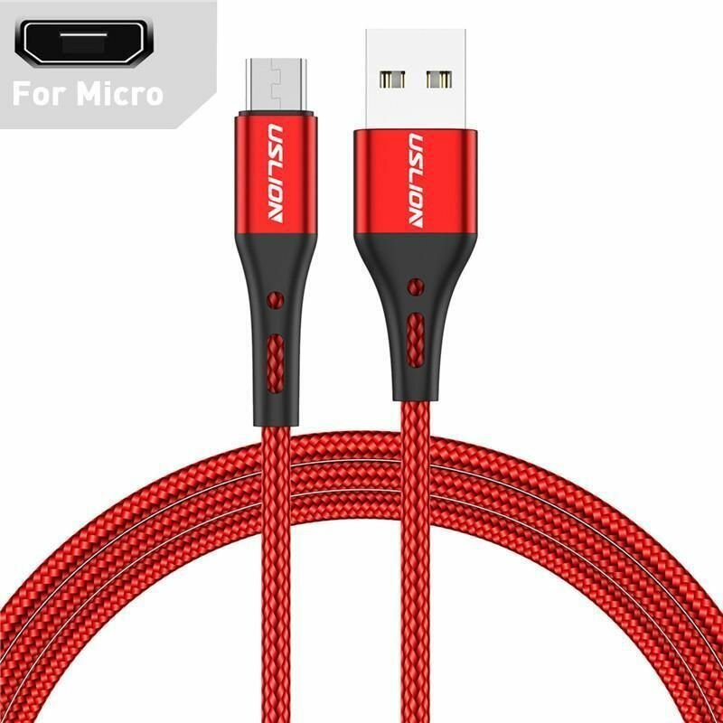 Кабель MicroUSB 3 метра быстрая зарядка красный