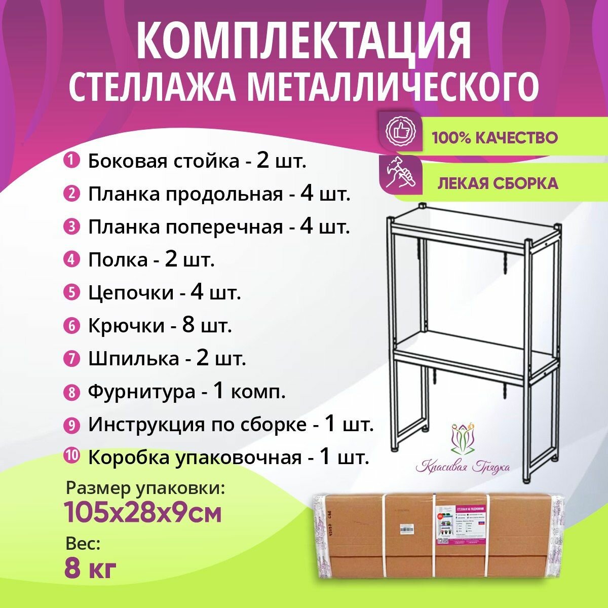 Стеллажи Для Рассады Стеллаж для рассады на подоконник металлическийКрасивая грядка 80х30, белый