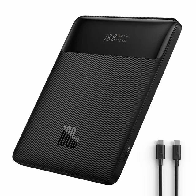Внешний аккумулятор поувер банк Baseus PPDGL-01, Blade HD, Power Digital Display, 20000mAh, 100W, универсальный, черный — фото 1
