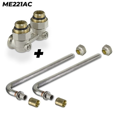 Комплект подключения к радиатору Г-образный TIM - 16 угловой полный комплект 3145₽