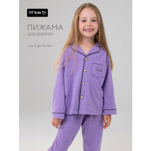 фото Пижама tit'kids, размер 92, фиолетовый