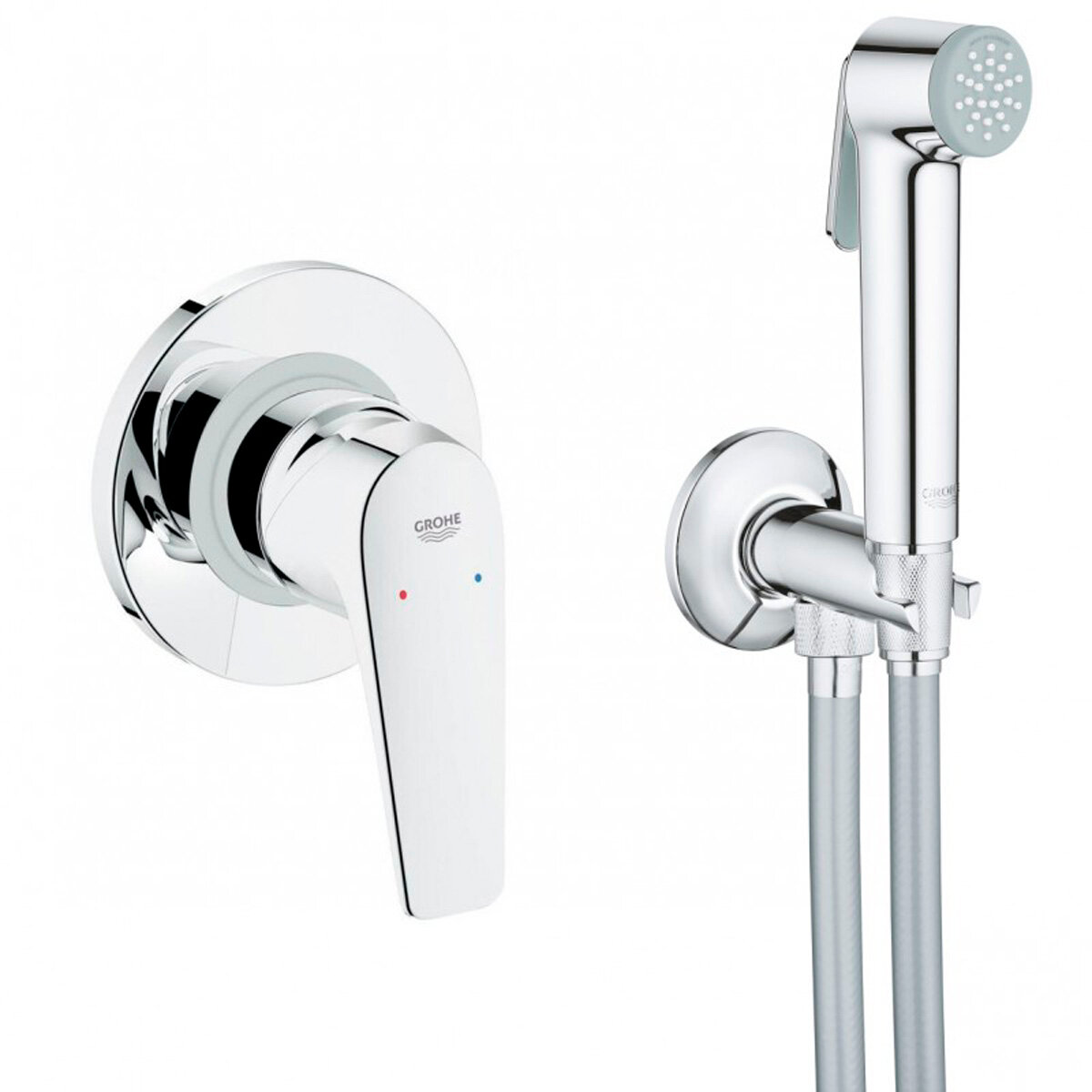 Смеситель с гигиеническим душем Grohe BauFlow 123073 хром 1250 мм