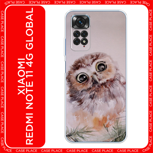 фото Чехол на xiaomi redmi note 11s / сяоми редми нот 11s с принтом сова на розовом case place