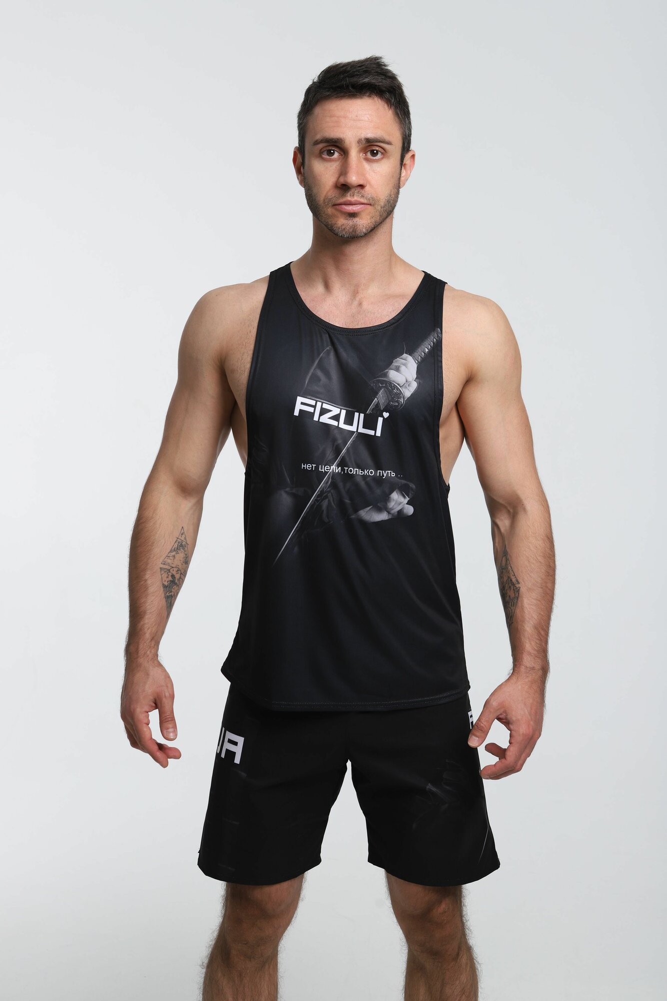 Майка спортивная FIZULI U-NECK, 1 шт., размер XS, черный