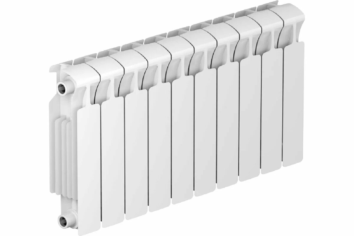 Биметаллический радиатор отопления Rifar Monolit боковое подключение 10 секций белый