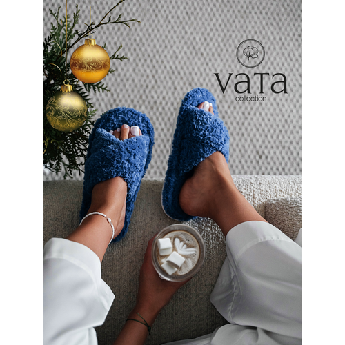 фото Тапочки vata collection, размер 36-37, ярко-синий