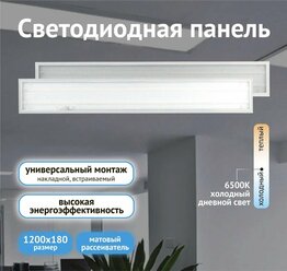 Светодиодная панель ЭРА 40В 6500K 3600Лм с призматическим рассеивателем IP40 белый Б0026973