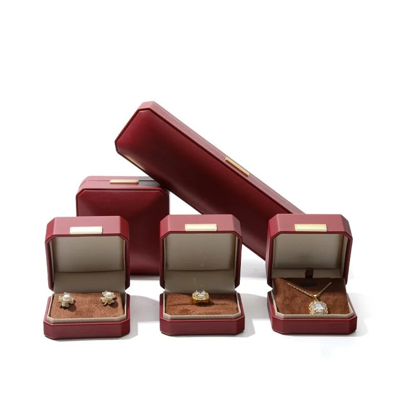 Кожаная подарочная коробка для украшений JMjermyn Красный, Pendant Box, PU Red