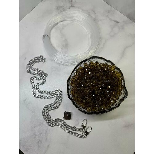 Набор для плетения сумки из винных бусин 10мм/500г