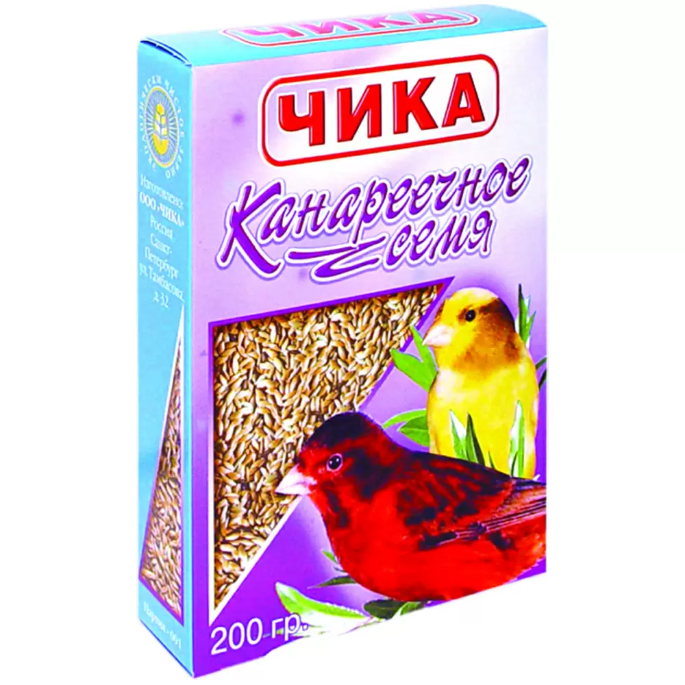 Корм чика Канареечное семя для канареек волнистых и средних попугаев (200 г)