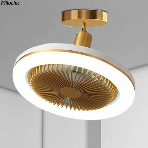Потолочный вентилятор с подсветкой 3-скоростной ветровой светодиодный подсветкой вентилятора отключающий звук в 3 режимах для спальни 10273₽