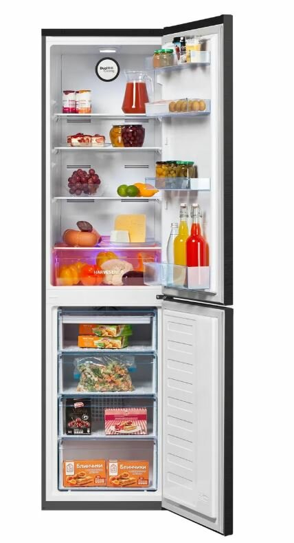 Холодильник BEKO B3R0CNK332HXBR, двухкамерный, черный, с No Frost — фото 1