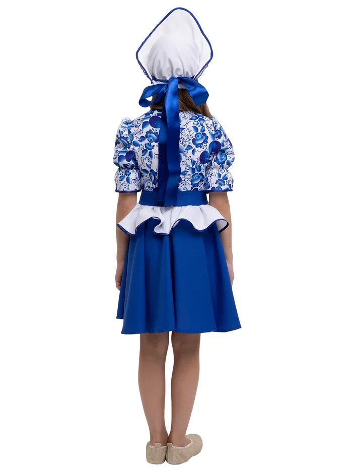 Карнавальный костюм Гжельский сувенир р.140-146 (р.34-36) - русский стиль — фото 1