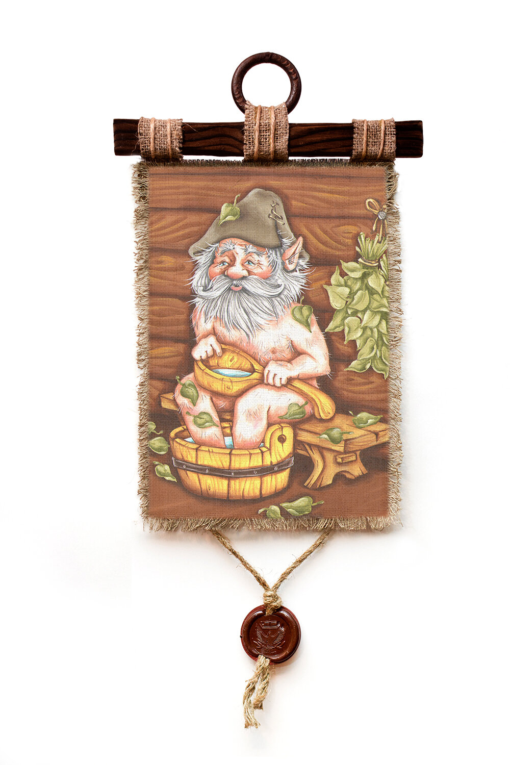 Панно Универсальный свиток ручной работы Ау в бане  А4   Табличка для бани