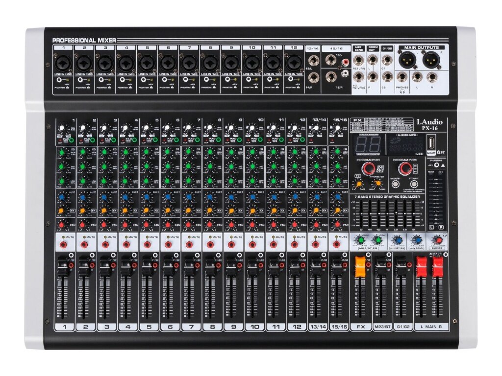 PX-16 Микшерный пульт, 16 каналов, серия PRO, LAudio