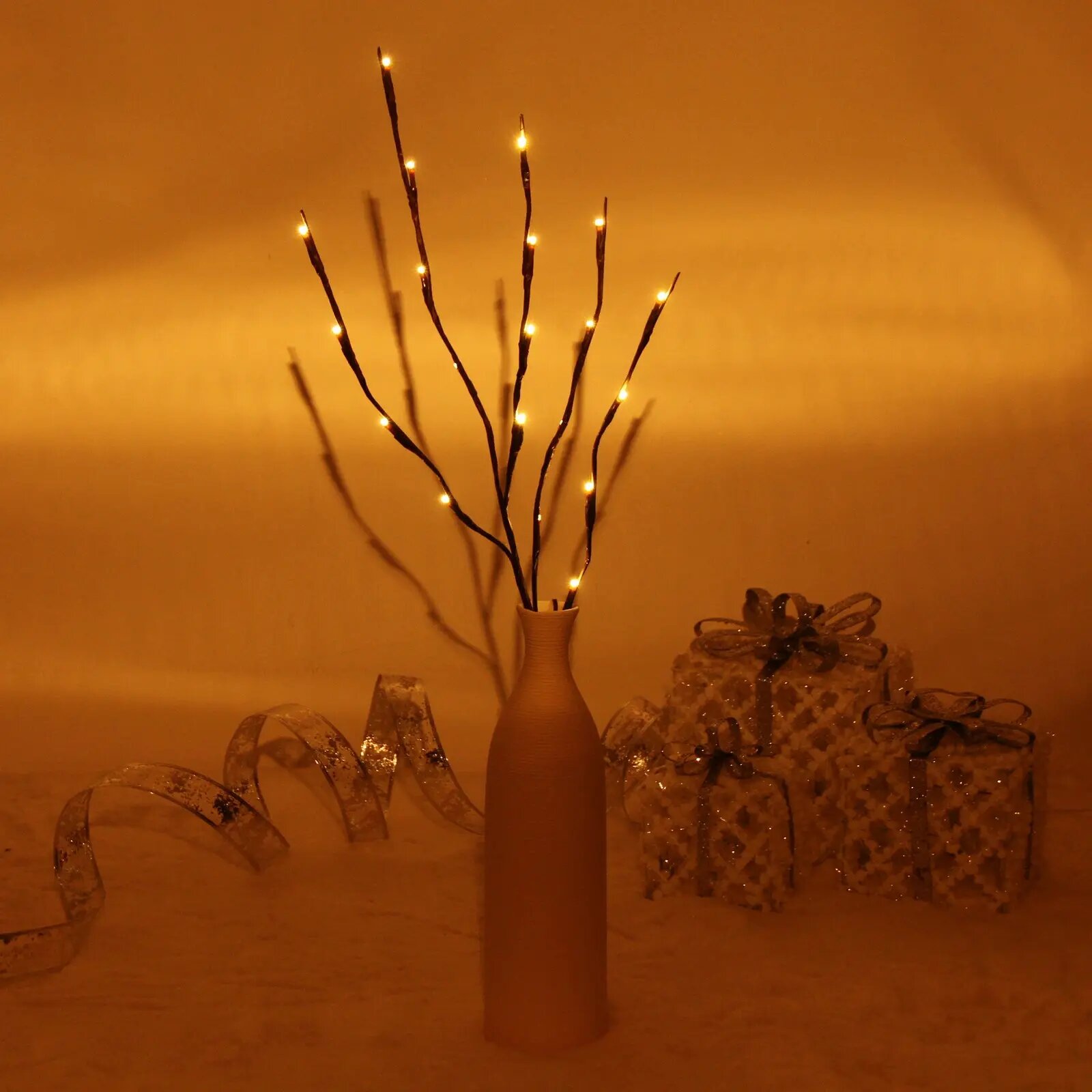 Декоративная ветка с подсветкой 70см, 20 LED, теплый белый, IP20