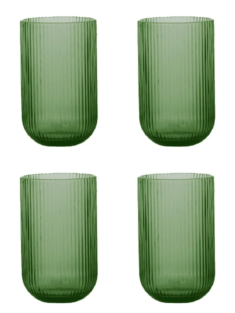 Набор 4 шт Стакан LINES 390 мл  малахит  набор стаканов