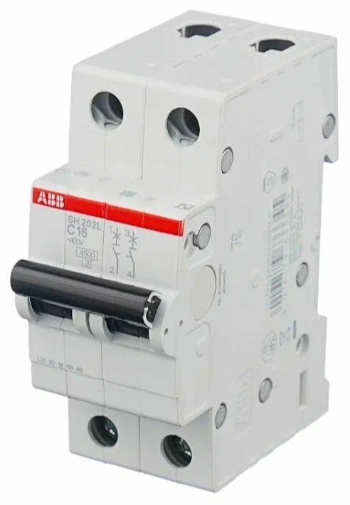 Автоматический выключатель ABB SH202L C10 2P 10А (С) 45kA 2CDS242001R0104