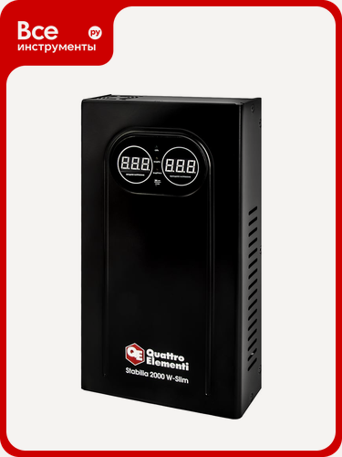 Изображение товара Стабилизатор напряжения настенный QUATTRO ELEMENTI Stabilia 2000 W-Slim (2000 ВА, 140-270 В) 917-797