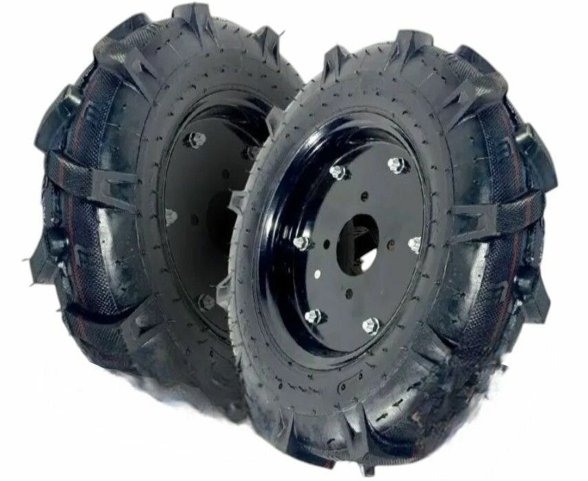 Колёса для мотоблока 4.0010, (левое + правое), диск 4 болта, в сборе (камера+покрышка+диск), для моделей ТСР-820-1000