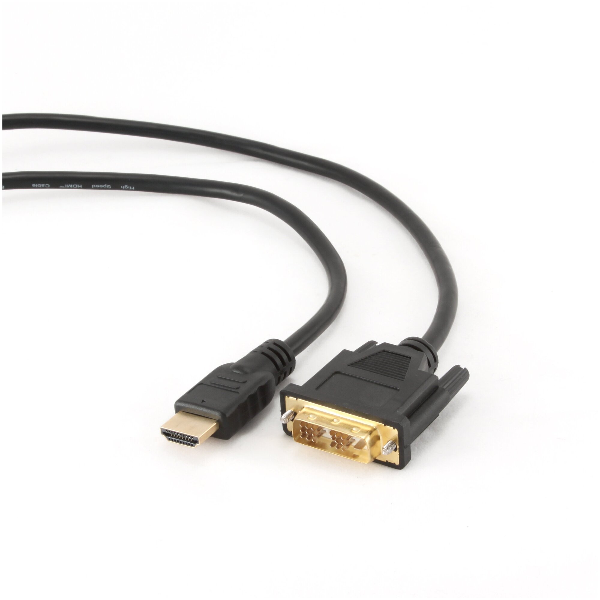 Кабель HDMI-DVI Cablexpert CC-HDMI-DVI-10, single link, 19M/19M, 3 м, позолоченный разъем, экран, черный