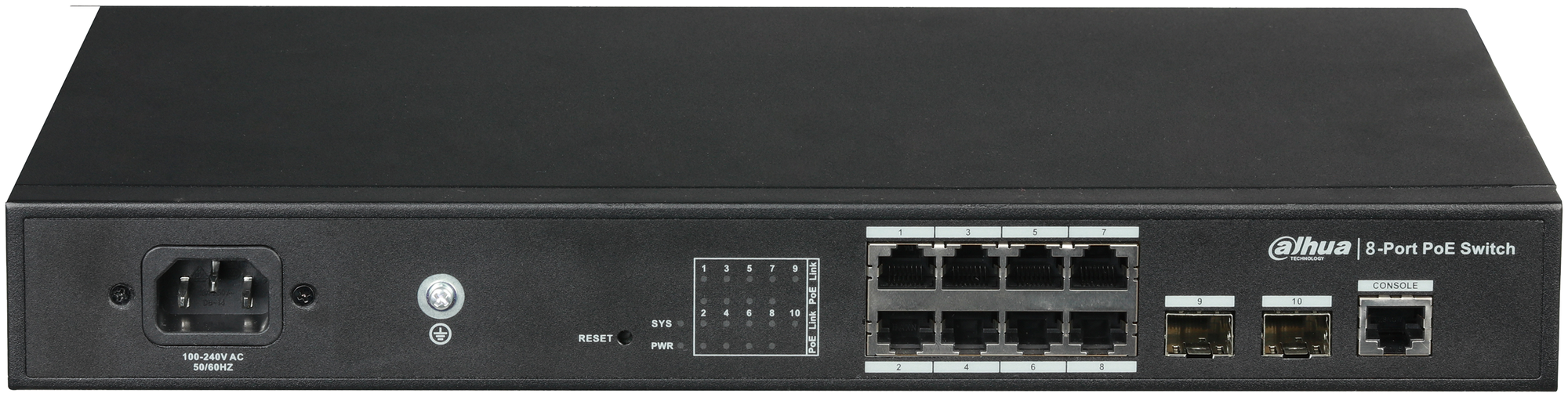 Коммутатор Dahua 8G 2SFP 8PoE+ 150W управляемый - фото №1