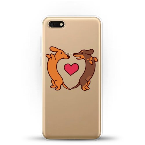 фото Силиконовый чехол love таксы на huawei y5 prime (2018) andy & paul