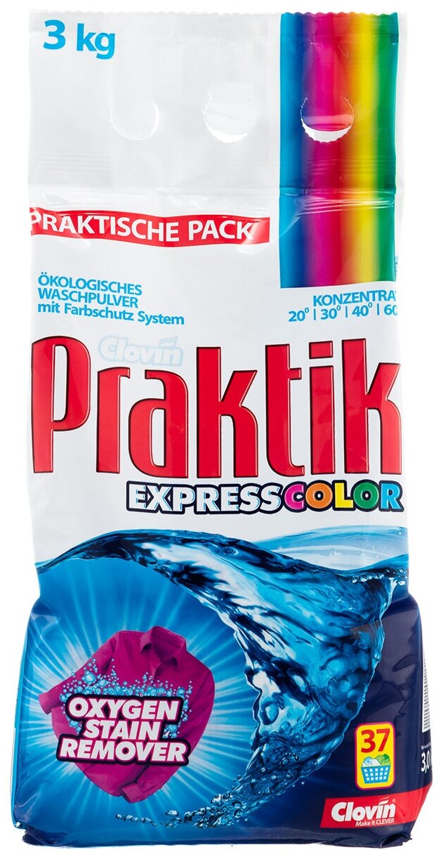 Стиральный порошок Praktik Express Color для цветного белья, 3 кг