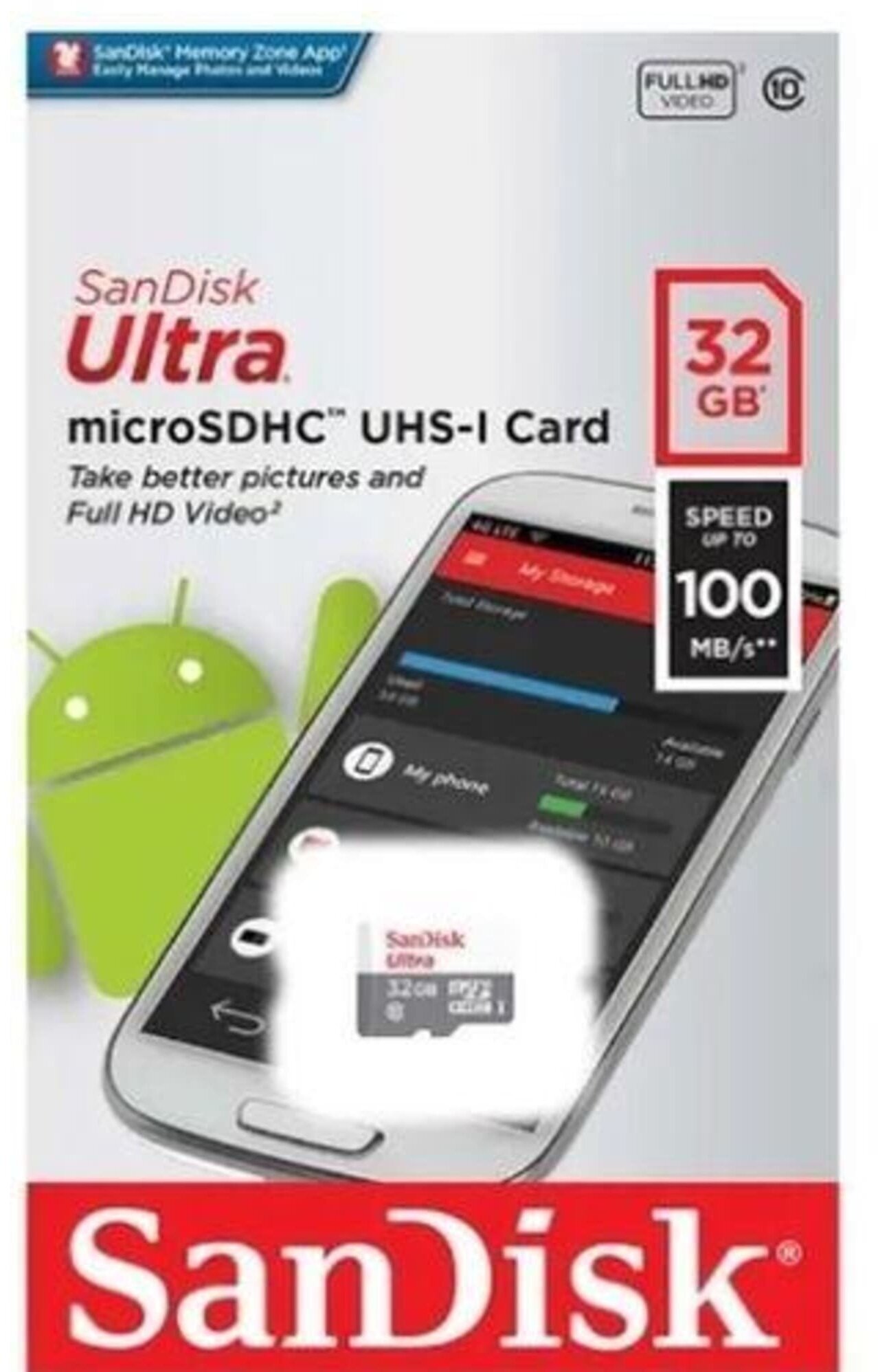 Карта памяти microSDXC UHS-I SANDISK Ultra Light 128 ГБ, 100 МБ/с, Class 10, , 1 шт. - фото №14