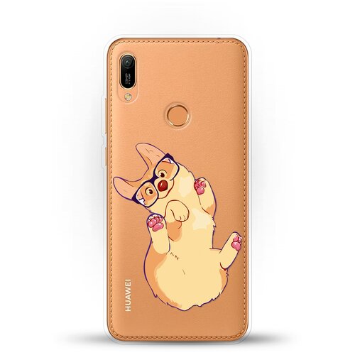 фото Силиконовый чехол корги в очках на huawei y6 (2019) andy & paul