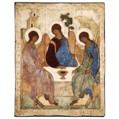 Икона Святая Троица (прп. Андрей Рублёв), 7х9 см