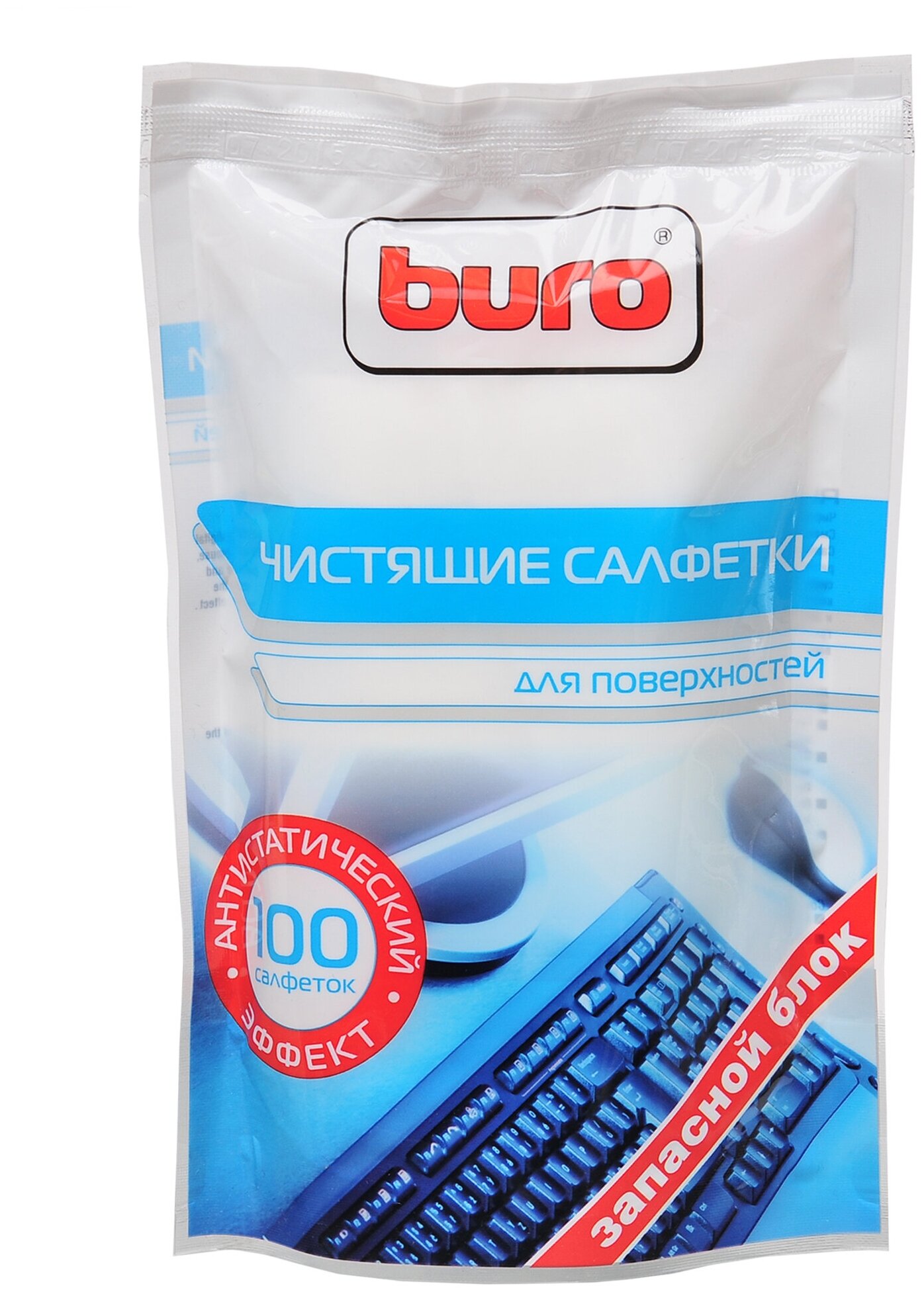 Салфетки Buro BU-Zsurface для поверхностей мягкая упаковка 100 штук влажных