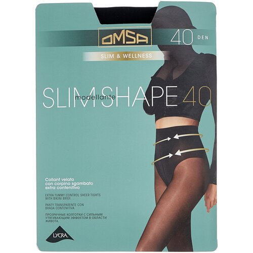 фото Колготки omsa slim shape, 40 den, размер 3, чёрный
