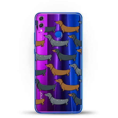фото Силиконовый чехол узор из такс на honor 8x andy & paul