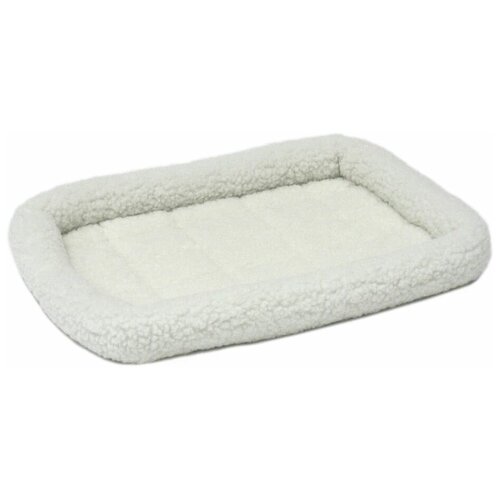 Лежак для собак Midwest QuietTime Deluxe Fleece Bolster 77х53х8 см 77 см 53 см белый 8 см for pet stairs 2 3 ladder dog house pet bed stairs puppy cat bed steps mesh foldable detachable pet bed pet climbing ladder bed