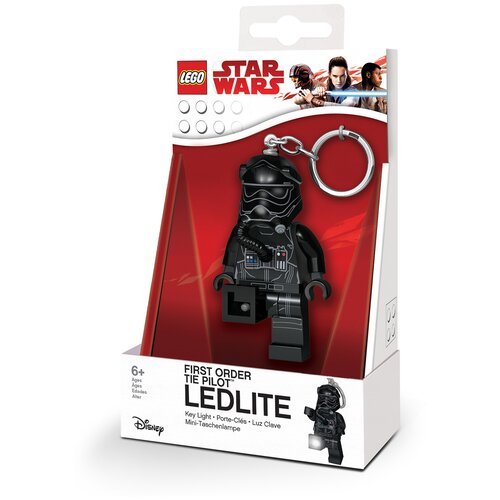 фото Lgl-ke113 брелок-фонарик для ключей lego star wars - пилот истребителя tie (первый орден)