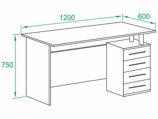 Компьютерный стол Сокол КСТ-106.1 Белый