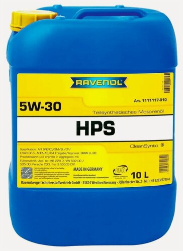 Изображение товара Моторное масло RAVENOL HPS SAE 5W-30 (10л) new
