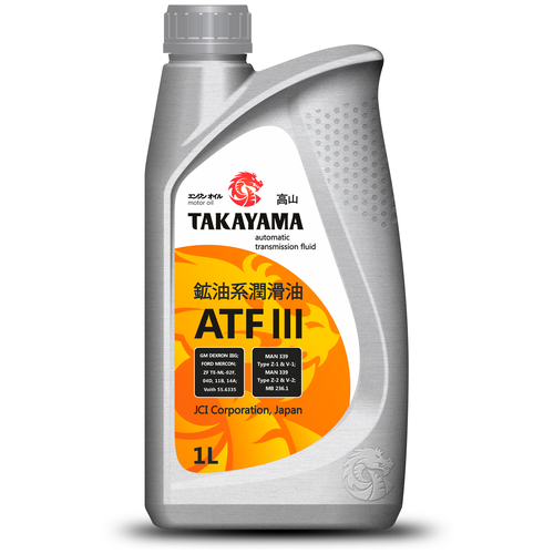 Масло трансмиссионное Takayama ATF llI пластик, 4 л